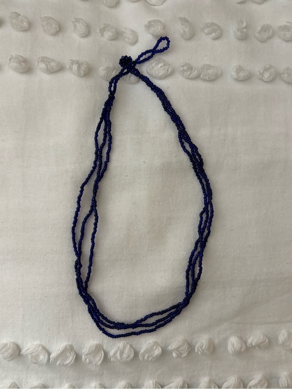 Navy Blue Seed Bead Multi-Strand Necklace